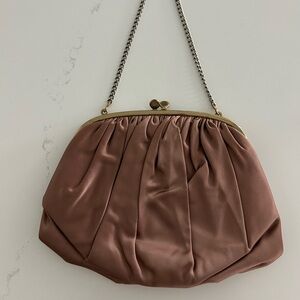 INGBER Brown Satin Evening Bag